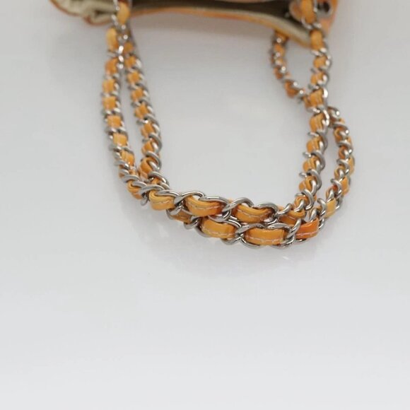 CHANEL Matelasse Chain Shoulder Bag Enamel Yellow CC Auth 106418 - Picture 8 of 16